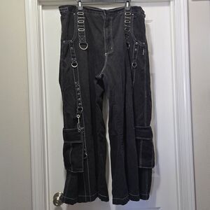 Vintage 90s Tripp NYC Bondage Style Pants Chains Baggy Goth Skater Punk Men's 2X